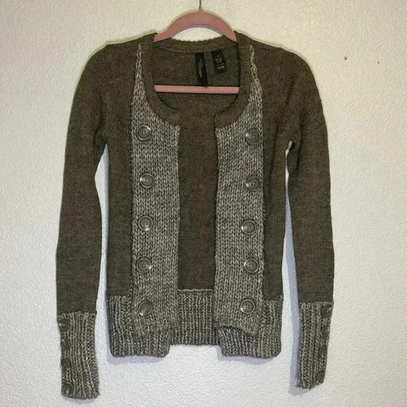 BKE Boutique Wool Chunky Open Cardigan with Buttons - Picture 1 of 7